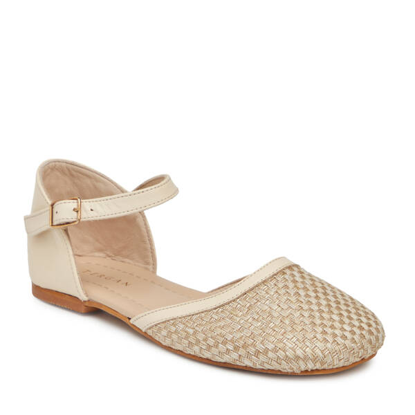 Bej Deri - Tekstil Kadın Babet - K25Y1BB68079-A25 - 2