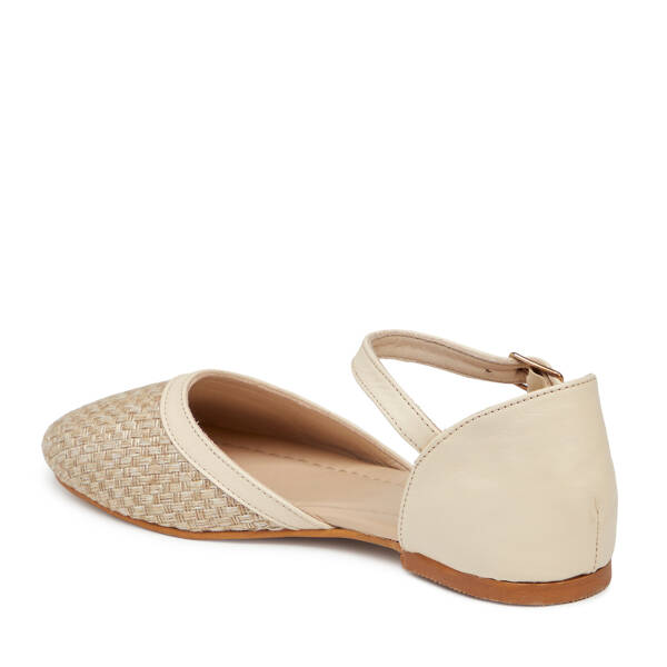 Bej Deri - Tekstil Kadın Babet - K25Y1BB68079-A25 - 3