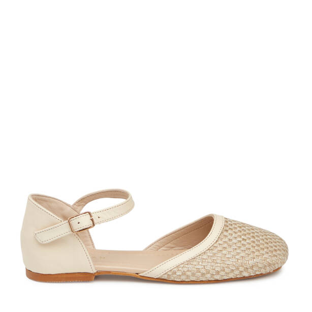 Bej Deri - Tekstil Kadın Babet - K25Y1BB68079-A25 