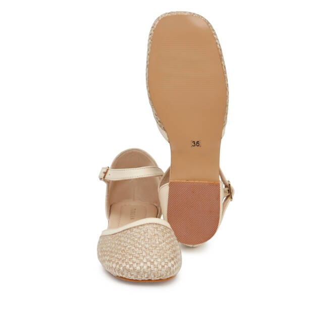 Bej Deri - Tekstil Kadın Babet - K25Y1BB68079-A25 - 4