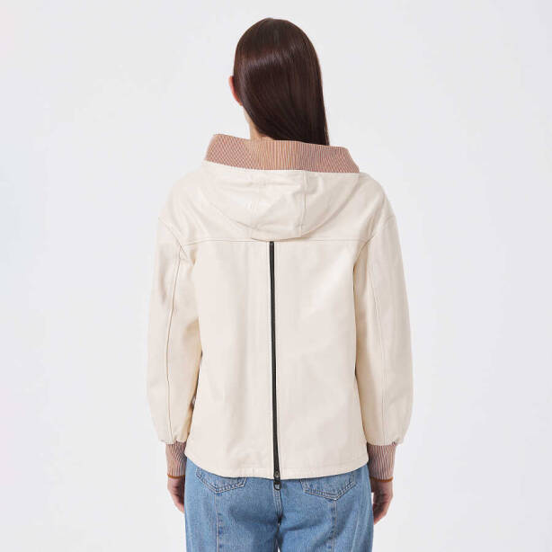 Bej Deri - Tekstil Kadın Deri Mont - K23KDM320390-Q3W - 3