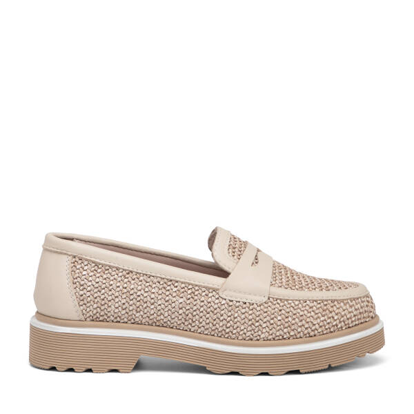 Bej Deri-Tekstil Kadın Loafer - K26I1AY68414-V2P - 1