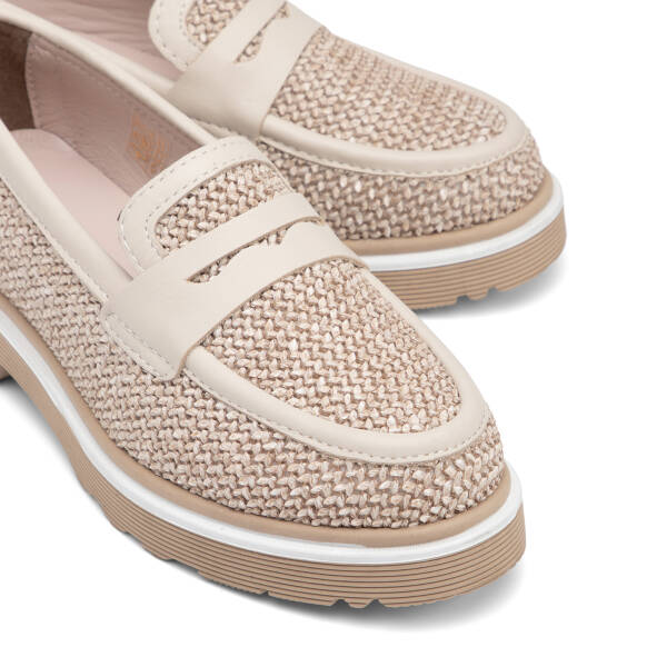 Bej Deri-Tekstil Kadın Loafer - K26I1AY68414-V2P - 3