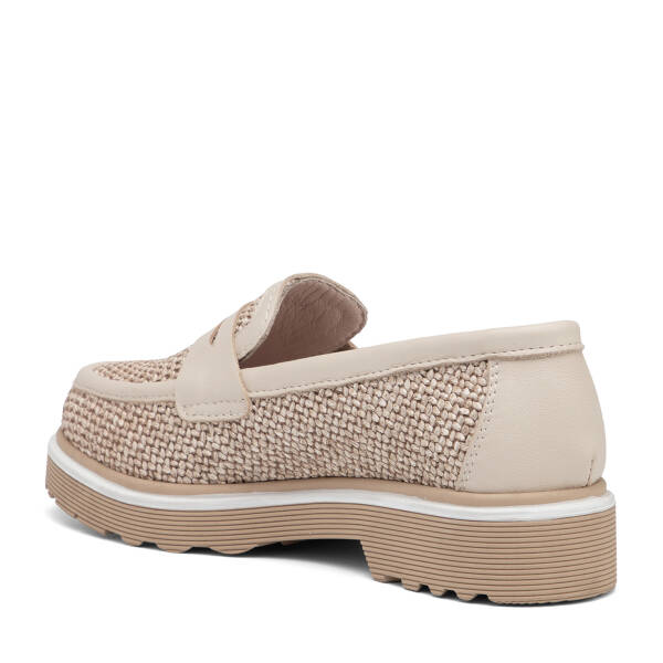 Bej Deri-Tekstil Kadın Loafer - K26I1AY68414-V2P - 4