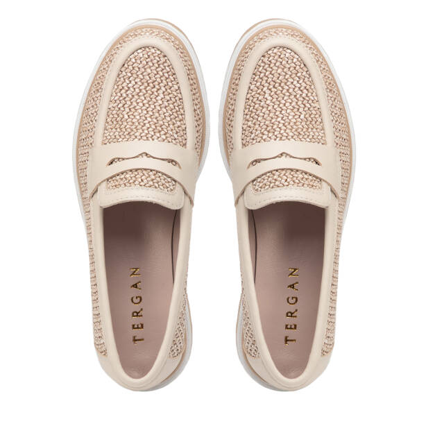 Bej Deri-Tekstil Kadın Loafer - K26I1AY68414-V2P - 5