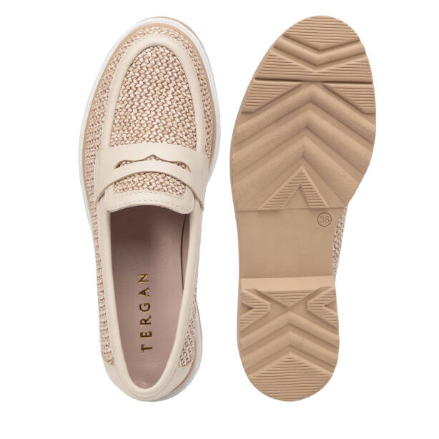 Bej Deri-Tekstil Kadın Loafer - K26I1AY68414-V2P - 6