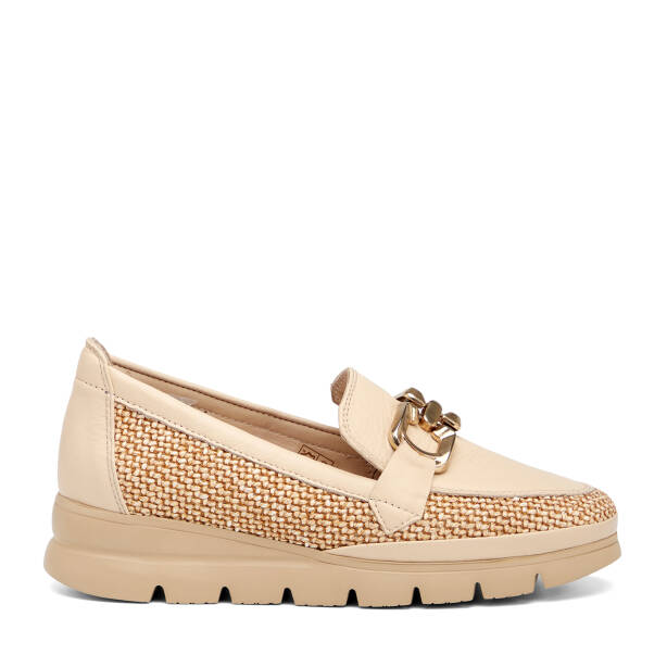 Bej Deri-Tekstil Kadın Loafer - K26I1AY68601-V1N 