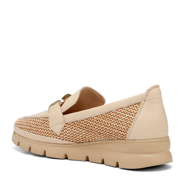 Bej Deri-Tekstil Kadın Loafer - K26I1AY68601-V1N - 4
