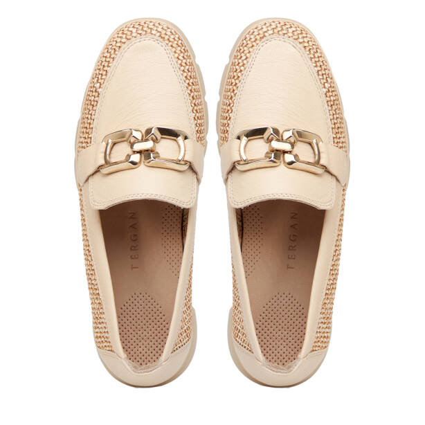 Bej Deri-Tekstil Kadın Loafer - K26I1AY68601-V1N - 5