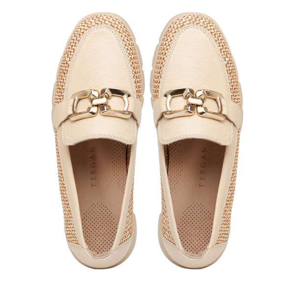 Bej Deri-Tekstil Kadın Loafer - K26I1AY68601-V1N - 5