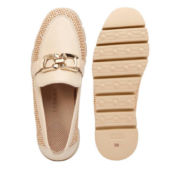 Bej Deri-Tekstil Kadın Loafer - K26I1AY68601-V1N - 6