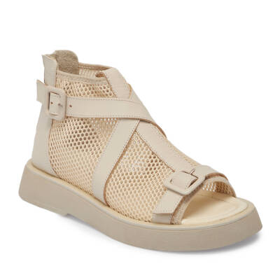 Bej Deri - Tekstil Kadın Sandalet - K24Y1SN67109-A25 - 1