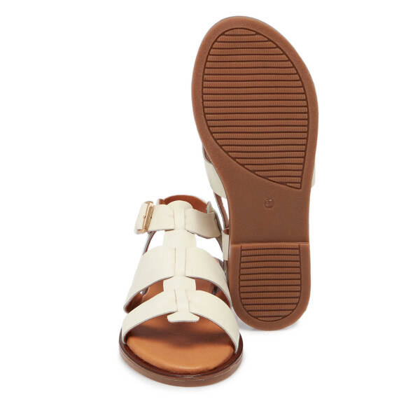 Bej Deri - Tekstil Kadın Sandalet - K25Y1SN68111-U2V - 4