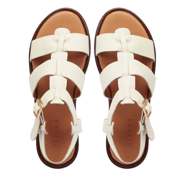 Bej Deri - Tekstil Kadın Sandalet - K25Y1SN68111-U2V - 5