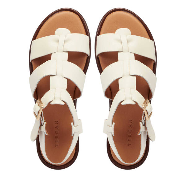 Bej Deri - Tekstil Kadın Sandalet - K25Y1SN68111-U2V - 5