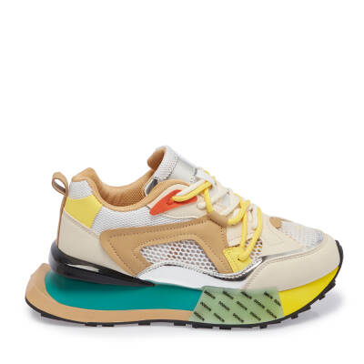  Bej Deri-Tekstil Kadın Sneaker - K24I1AY67333-A25 - 3