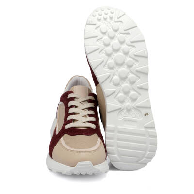  Bej Deri-Tekstil Kadın Sneaker - K24I1AY67385-A25 - 4