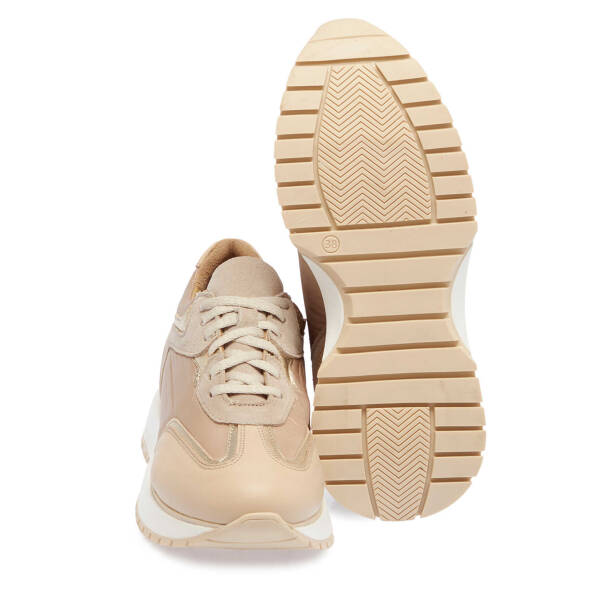 Bej Deri - Tekstil Kadın Sneaker - K24I1AY67492-B22 - 4