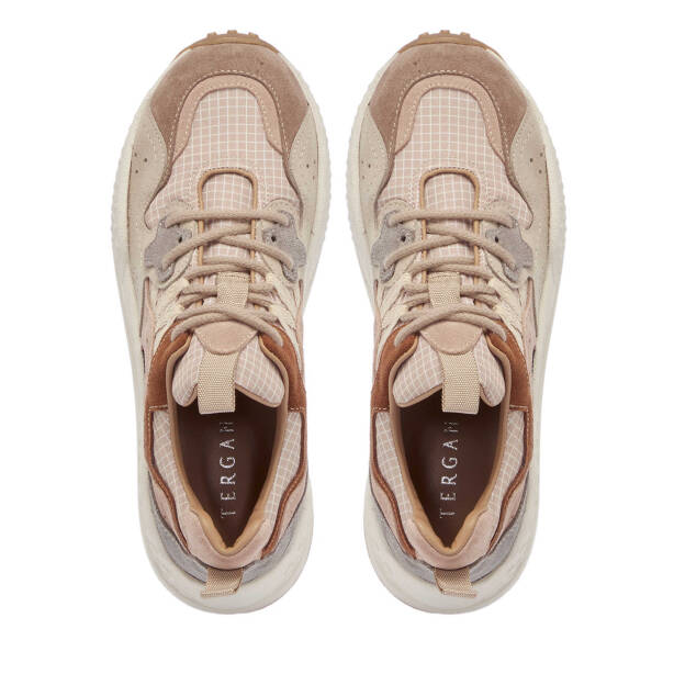 Bej Deri - Tekstil Kadın Sneaker - K25I1AY68116-D44 - 5