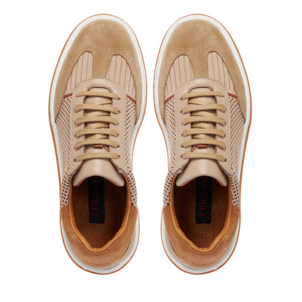 Bej Deri - Tekstil Kadın Sneaker - K25I1AY68120-B79 - Tergan