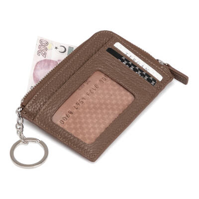 Bej Deri Unisex Kredi Kartlık - S1KK00000265-B67 - 2