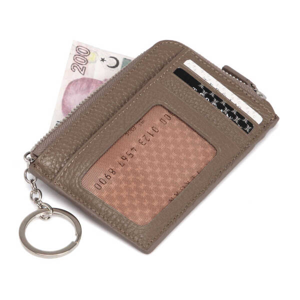 Bej Deri Unisex Kredi Kartlık - S1KK00000265-B73 - 2