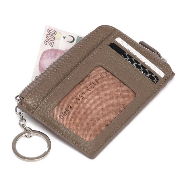 Bej Hakiki Deri Unisex Kredi Kartlık - S1KK00000265-B73 - 2