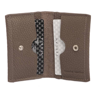 Bej Deri Unisex Kredi Kartlık - S1KK00000266-B73 - 2