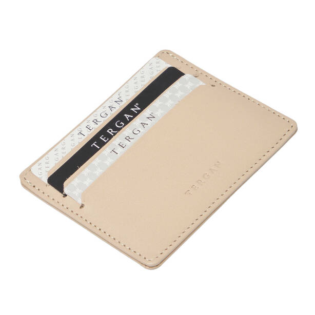 Bej Hakiki Deri Unisex Kredi Kartlık - S1KK00001050-A56 
