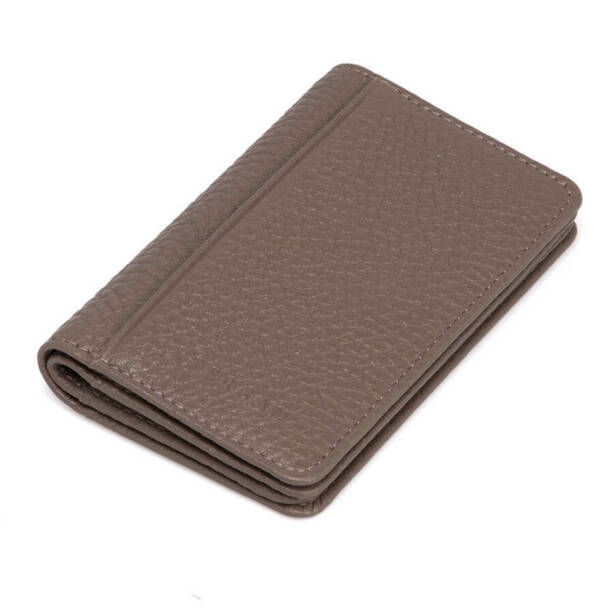 Bej Hakiki Deri Unisex Kredi Kartlık - S1KK00001601-B73 