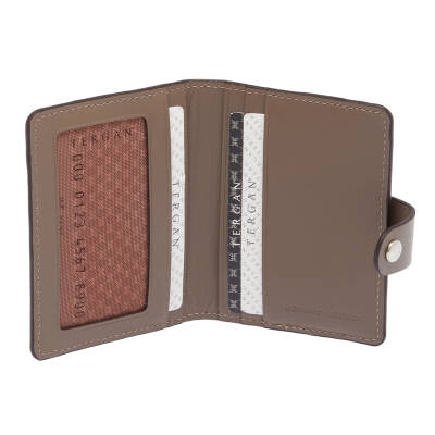Bej Deri Unisex Kredi Kartlık - S1KK00001653-V62 - 2