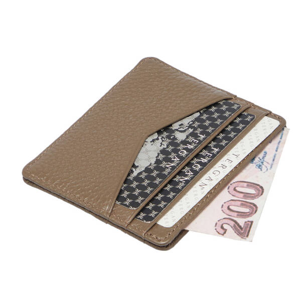 Bej Deri Unisex Kredi Kartlık - S1KK00001665-B73 - 2