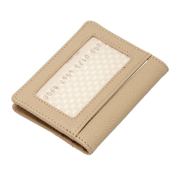 Bej Deri Unisex Kredi Kartlık - S1KK00001666-V4A - 3