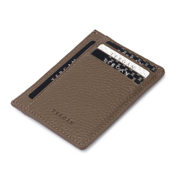 Bej Deri Unisex Kredi Kartlık - S1KK00001676-B73 - 1
