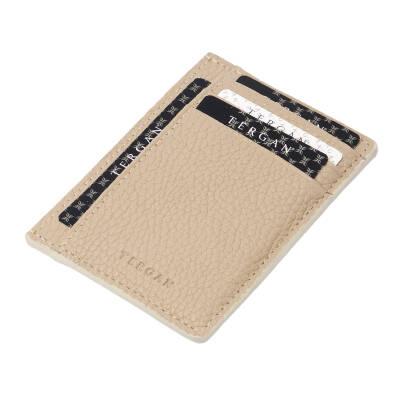 Bej Deri Unisex Kredi Kartlık - S1KK00001676-V4A 