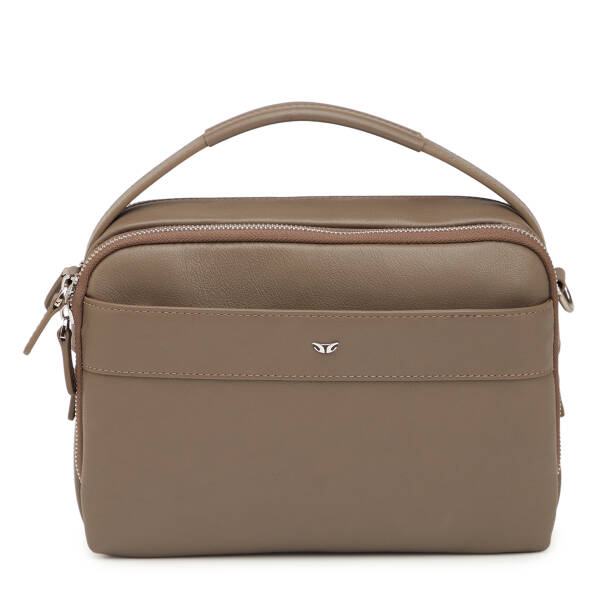 Bej Hakiki Deri Erkek Çapraz Askılı Çanta - S1AC00021545-B56 - 1