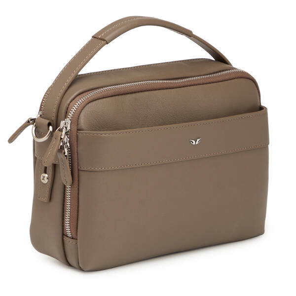 Bej Hakiki Deri Erkek Çapraz Askılı Çanta - S1AC00021545-B56 - 2