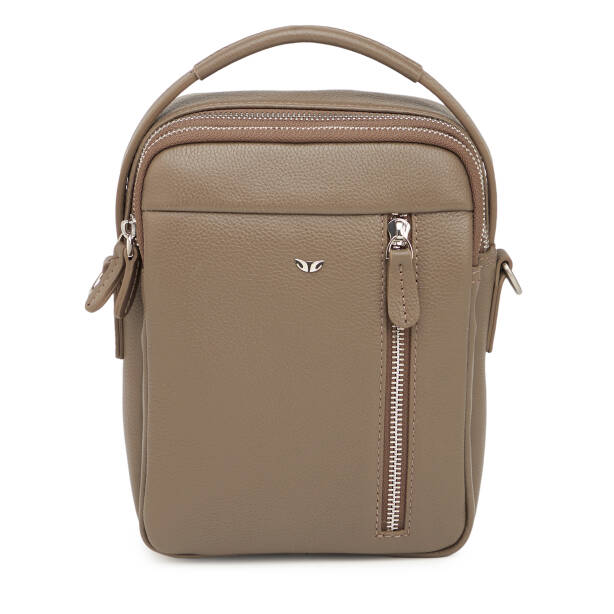 Bej Hakiki Deri Erkek Çapraz Askılı Çanta - S1AC00021551-D8I 