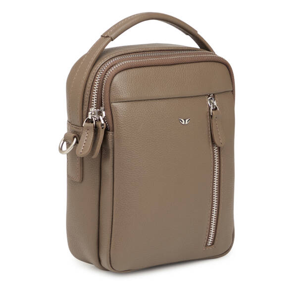 Bej Hakiki Deri Erkek Çapraz Askılı Çanta - S1AC00021551-D8I - 2