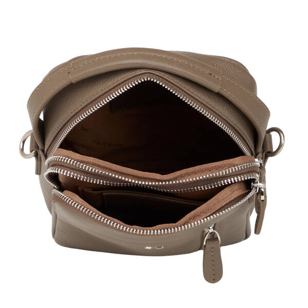 Bej Hakiki Deri Erkek Çapraz Askılı Çanta - S1AC00021551-D8I - 4