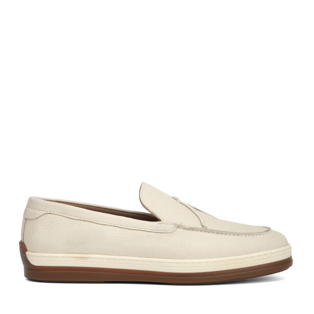 Bej Hakiki Deri Erkek Loafer - E26I1AY57698-B19 - 1