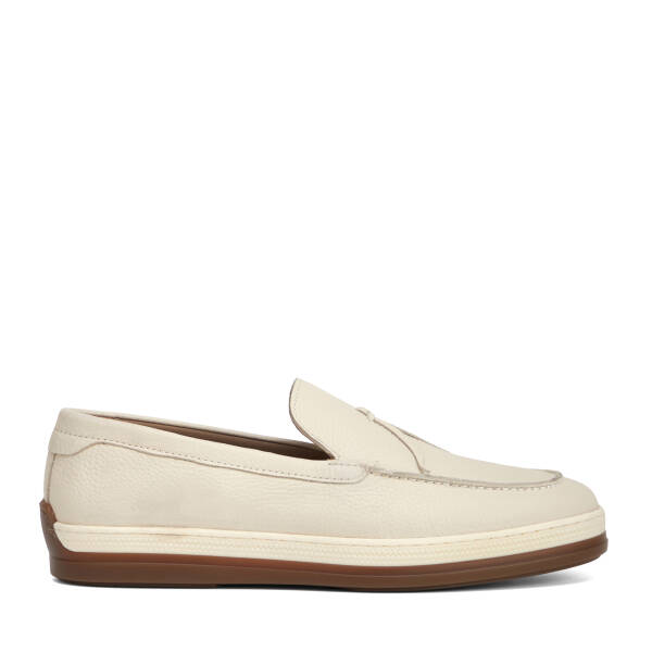 Bej Hakiki Deri Erkek Loafer - E26I1AY57698-B19 - 1