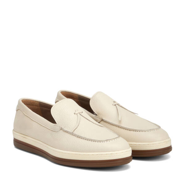 Bej Hakiki Deri Erkek Loafer - E26I1AY57698-B19 - 2