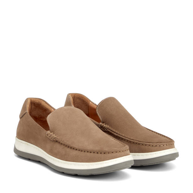 Bej Hakiki Deri Erkek Loafer - E26I1AY57706-A25 - 2