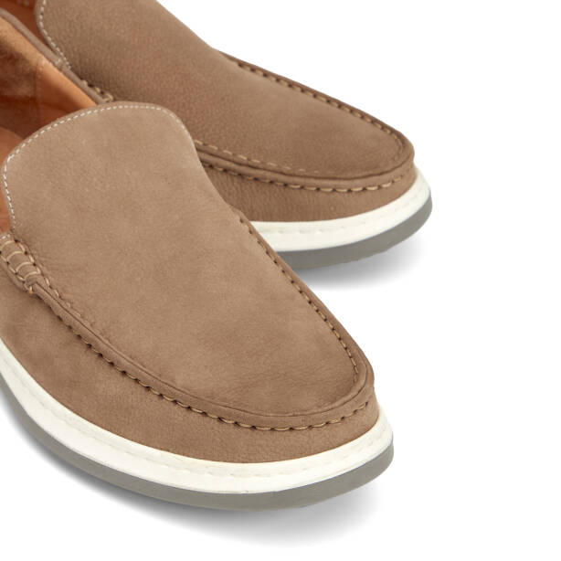 Bej Hakiki Deri Erkek Loafer - E26I1AY57706-A25 - 3