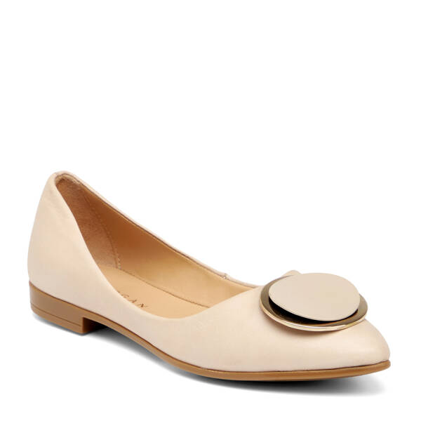 Bej Hakiki Deri Kadın Babet - K25I1BB67971-A25 - 2