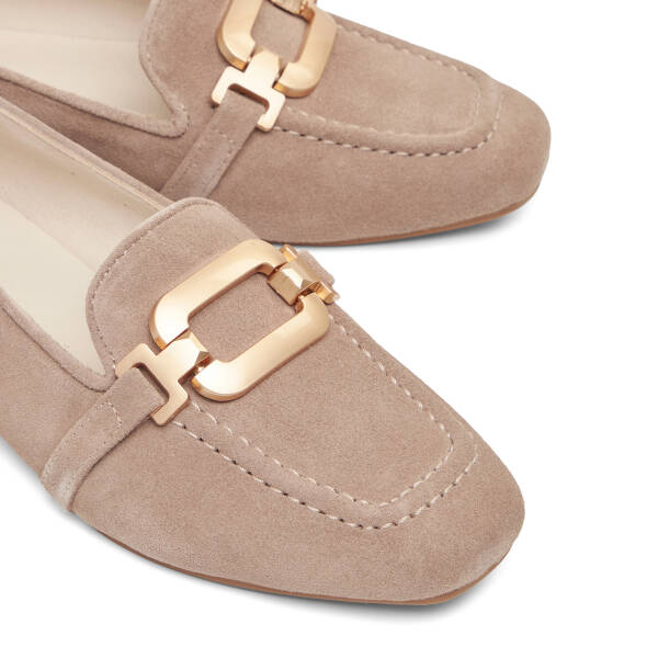 Bej Hakiki Süet Deri Kadın Babet - K26I1BB68490-C9W - 3