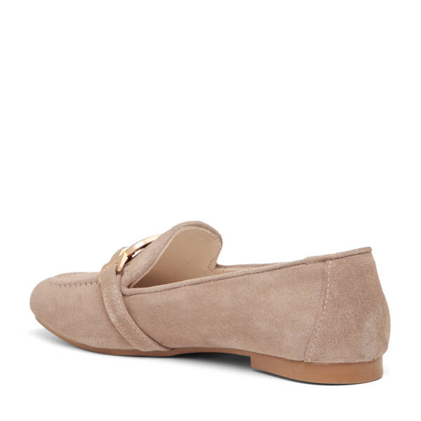 Bej Hakiki Süet Deri Kadın Babet - K26I1BB68490-C9W - 4