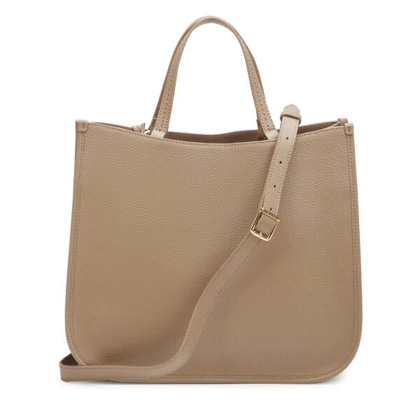 Bej Hakiki Deri Kadın Çapraz Askılı Çanta - S25K1BC80455-S95 - 3