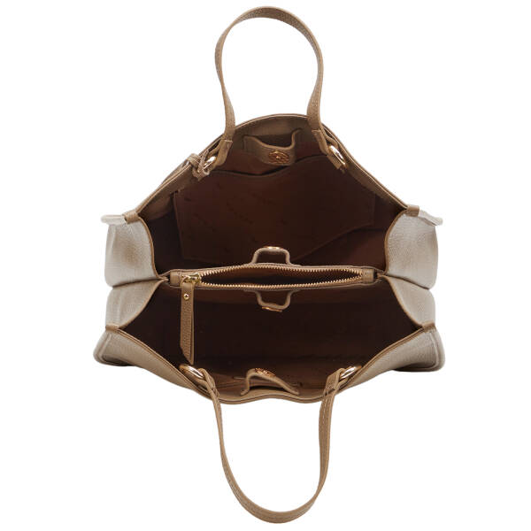 Bej Hakiki Deri Kadın Çapraz Askılı Çanta - S25K1BC80455-S95 - 4